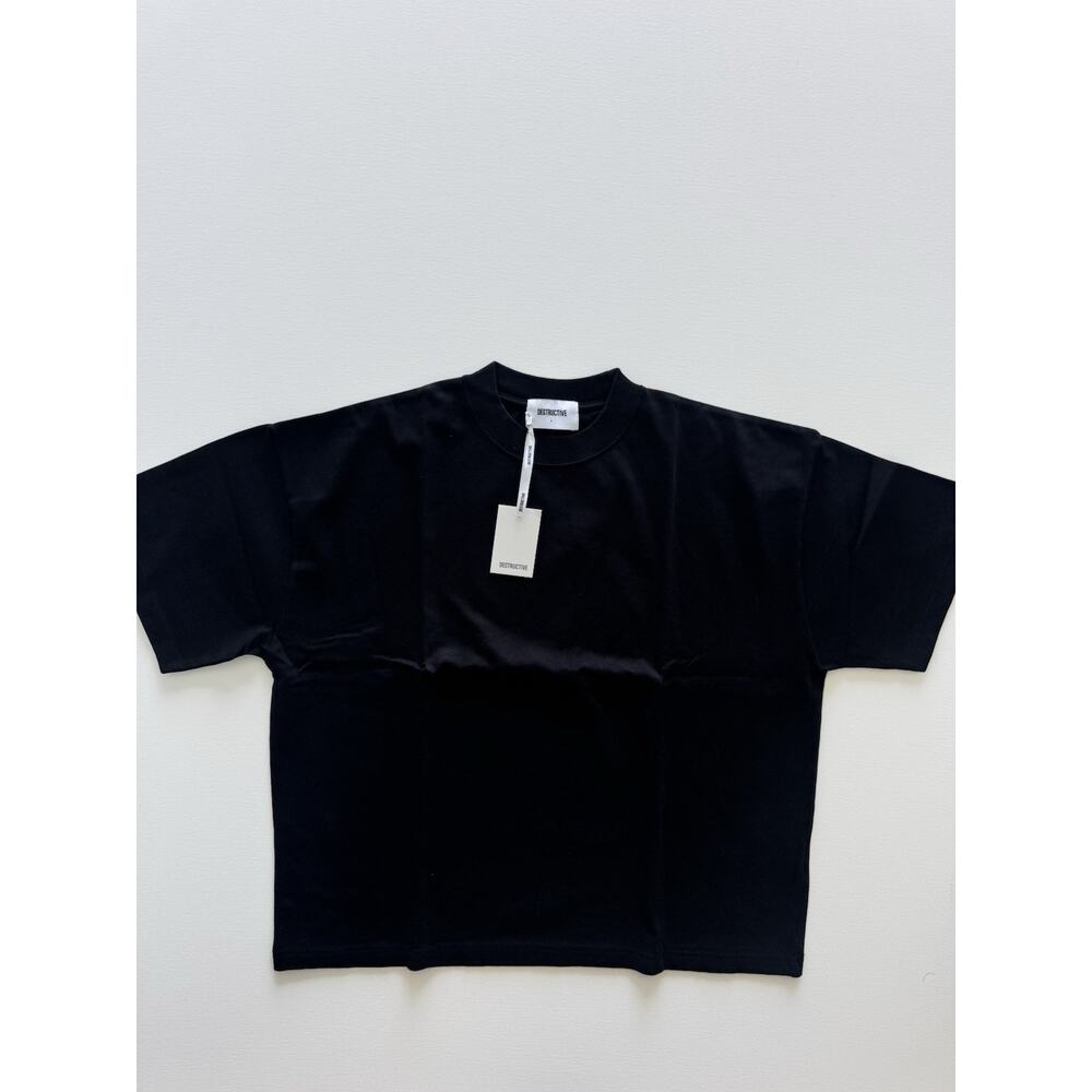 Destructive Cropped T-Shirt - Black L - Picture 3 of 8